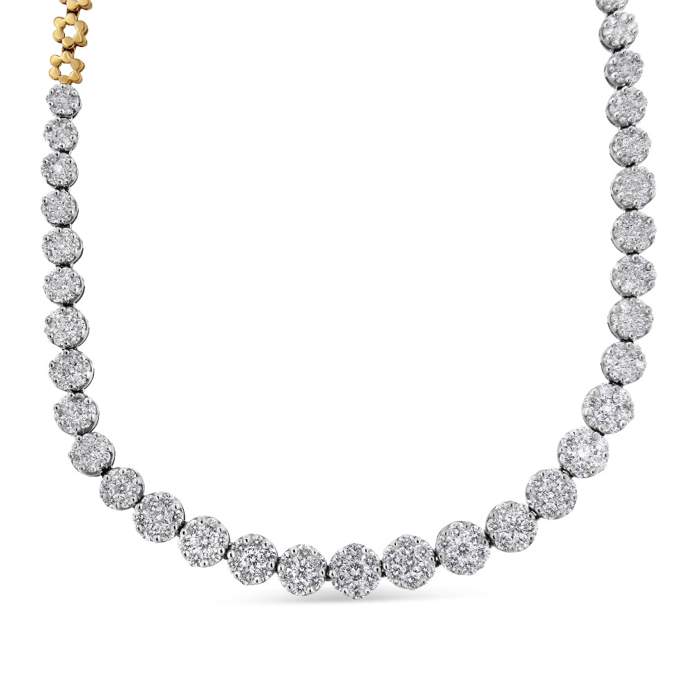 IGI Certified 14K Yellow Gold 14 3/4 cttw Pave Set Round-Cut Diamond Riviera Necklace (F-G Color, S2-I1 Clarity)-2