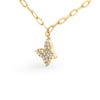 14KT Yellow Gold 1/2 Cttw Diamond Butterfly Station Paperclip Station Necklace (I-J Color, I1-I2 Clarity) - Adjustable 15"-17" Inches-2