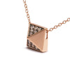 14K Rose Gold 1/4 Cttw Brown Diamond Matte Finished Pyramid Pendant Necklace (Brown Color, SI1-SI2 Clarity) - 18" Inches-2