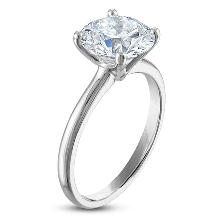 3.50 CTW Round Lab-Grown Diamond Solitaire Engagement Ring in 14K White Gold (F/VS, AGI Certified)-1