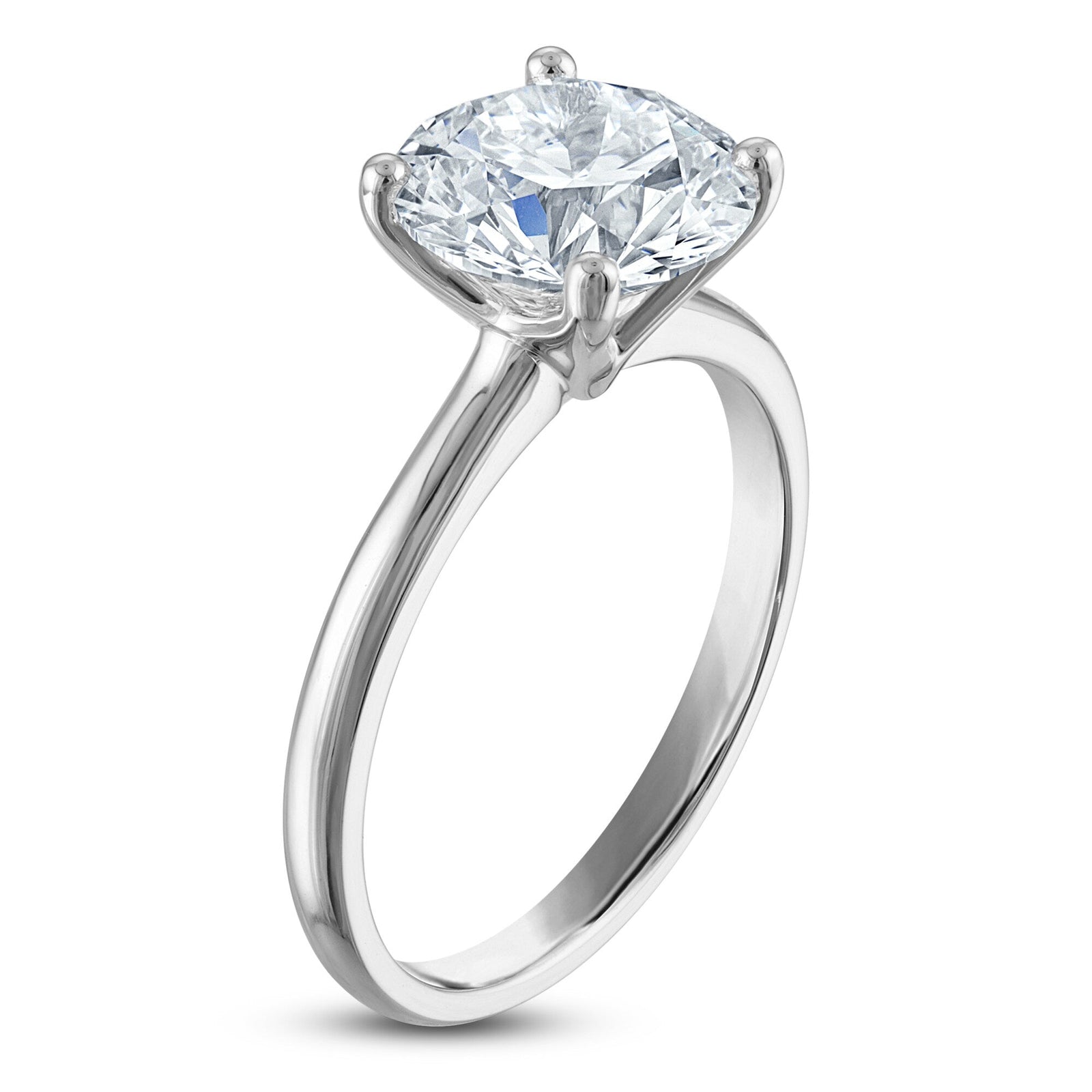 3.50 CTW Round Lab-Grown Diamond Solitaire Engagement Ring in 14K White Gold (F/VS, AGI Certified)-1