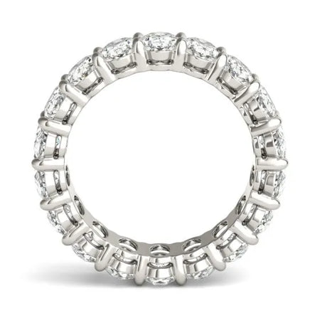 4 CTW Oval Lab Grown Diamond Couture Classic Eternity Ring 14K White Gold (G-VS)