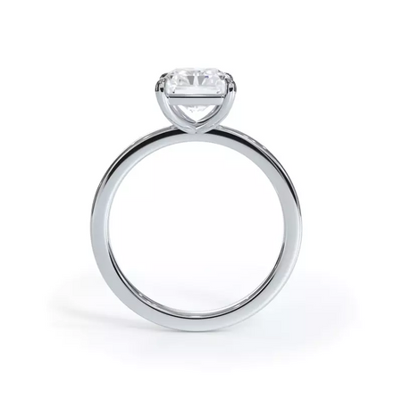 AGI Certified 2 CTW Lab-Grown Emerald Cut Diamond Solitaire Engagement Ring in 14K White Gold – G-VS Clarity-1