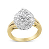 14K Yellow and White Gold 1.00 Cttw Round and Baguette-Cut Diamond Ballerina Cocktail Ring (H-I Color, SI2-I1 Clarity)-3