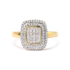 10K Yellow Gold 1/2 cttw Round and Princess Diamond Composite Head and Halo Ring (H-I Color, SI1-SI2 Clarity)-3