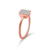 10K Rose Gold 1/3 Cttw Invisible Set Princess Cut Diamond Composite Square Shape Ring for Women (H-I color, I1-I2 clarity)-3
