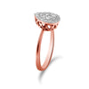 10K Rose Gold 3/8 Cttw Round-Cut Diamond Pear Promise Ring (I-J Color, I2-I3 Clarity)-3
