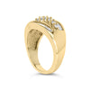 14K Yellow Gold 1.00 Cttw Diamond Cocktall Cluster 5 Stone Ring (H-I Color, SI1-I1 Clarity) - Ring Size 7-3