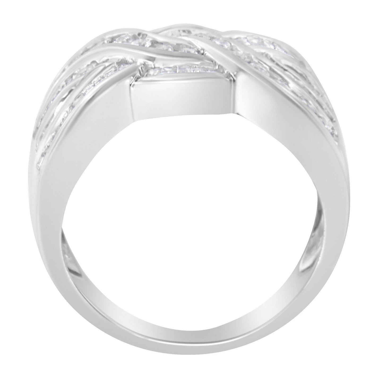 10K White Gold Diamond Bypass Ring (1 Cttw, H-I Color, I1-I2 Clarity)-3