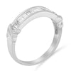 .925 Sterling Silver 1/2 Cttw Baguette Cut Diamond Channel Set X-Station Wedding Ring (H-I Color, I1-I2 Clarity)-3