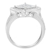 .925 Sterling Silver 2/5 Cttw Princess Cut Diamond Square On Point Cluster Composite Cocktail Ring (H-I Color, SI1-SI2 Clarity)-3