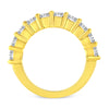 14K Yellow Gold Plated .925 Sterling Silver 2.0 Cttw Round Brilliant Cut Diamond 10 Stone Anniversary Band Ring (J-K Color, I1-I2 Clarity)