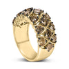 10K Yellow Gold Plated .925 Sterling Silver 3.0 Cttw Champagne Diamond Multi Lattice Band Ring-3