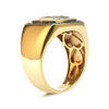 Men's 10K Yellow Gold 3/4 Cttw White and Black Treated Diamond Ring Band (Black / I-J Color, I2-I3 Clarity)-3
