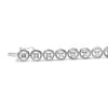 .925 Sterling Silver 1/2 Cttw Diamond Nested Circle Miracle Set Open Wheel 7" Fashion Link Bracelet (I-J Color, I3 Clarity)-3