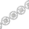 .925 Sterling Silver 1.0 Cttw Diamond Nested Circle Miracle Set Open Wheel 7" Fashion Link Bracelet (I-J Color, I3 Clarity)-3