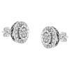 Sterling Silver Diamond Cluster Earrings (1 cttw, I-J Color, I2-I3 Clarity)-3