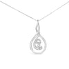 Espira 10K White Gold 1/8 cttw Round Cut Diamond Layered Spiral Pendant Necklace (I-J, I1-I2)-3