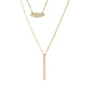 14K Yellow Gold 3/8 Cttw Two-Strand Marquise and Bar Charm Paper Clip Link Pendant Necklace  (I-J Color, I1-I2 Clarity) -18" and 20" Inch Lengths-3