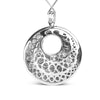 .925 Sterling Silver Endless Wave Swirl Statement Medallion 18" Pendant Necklace-3