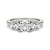 AGI Certified 2 CTW Classic Three-Stone Round Lab Grown Diamond (G-VS) Engagement Ring in 14K White Gold