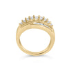 14K Yellow Gold 1.00 Cttw Diamond Cocktall Cluster 5 Stone Ring (H-I Color, SI1-I1 Clarity) - Ring Size 7-4