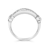 .925 Sterling Silver 1/2 Cttw Baguette Cut Diamond Channel Set X-Station Wedding Ring (H-I Color, I1-I2 Clarity)-4
