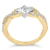 10K Two Tone Color 5/8 Cttw Diamond Kite and Twist Shank Ring (H-I Color,SI2-I1 Clarity)-4