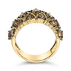10K Yellow Gold Plated .925 Sterling Silver 3.0 Cttw Champagne Diamond Multi Lattice Band Ring-4