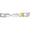 10k Yellow Gold Plated Sterling Silver 1/4 cttw Diamond Infinity and X Link Bracelet (I-J Clarity, I2-I3 Color) - Size 7.25"-4