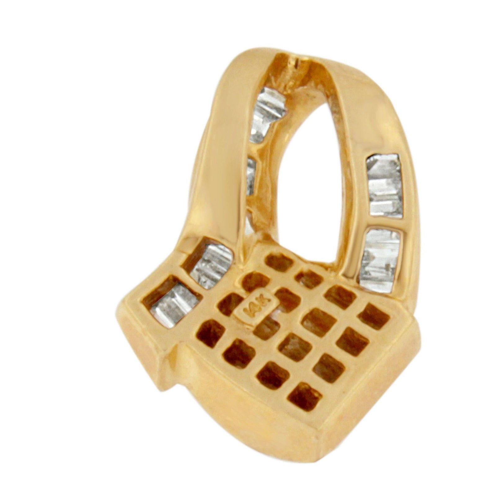 14k Yellow Gold 2.0 Cttw Princess and Baguette-cut Diamond Art Deco Inspired Pendant Necklace (G-H Color, VS1-VS2 Clarity) - 18 Inch-4