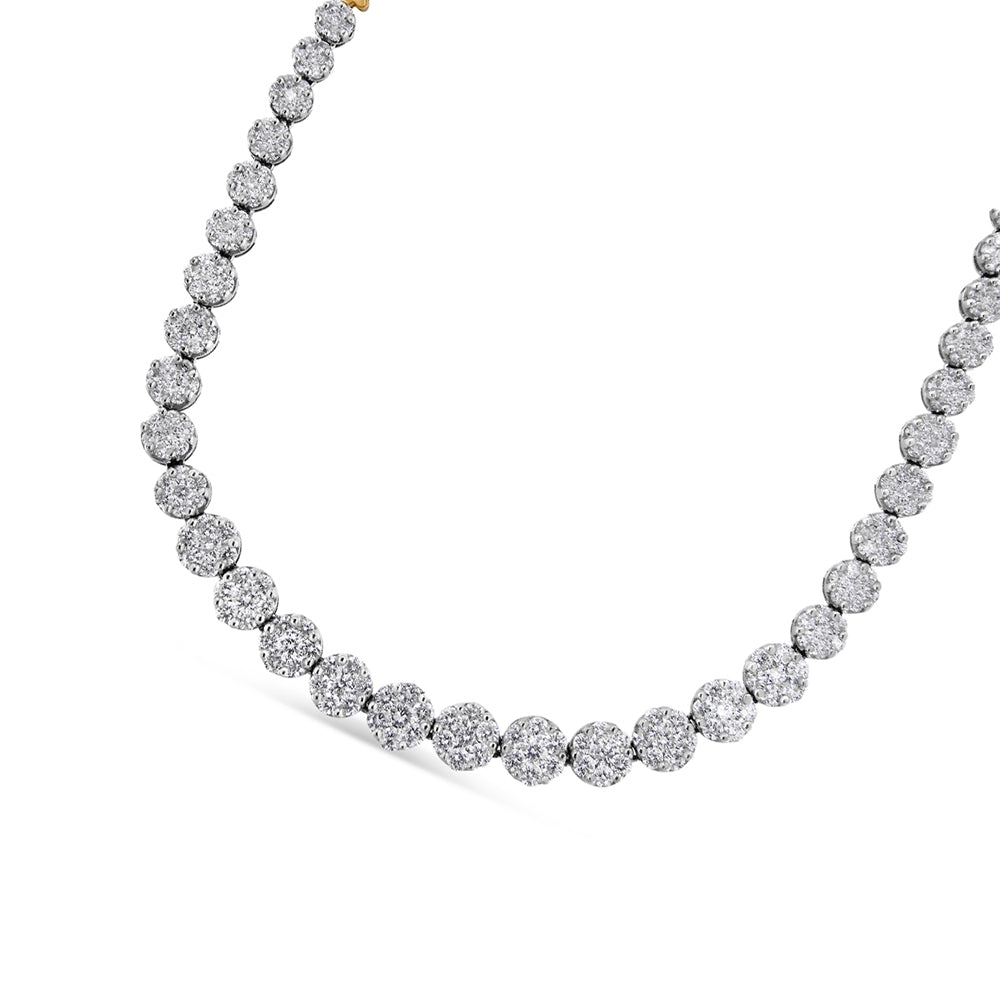 IGI Certified 14K Yellow Gold 14 3/4 cttw Pave Set Round-Cut Diamond Riviera Necklace (F-G Color, S2-I1 Clarity)-4