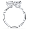 AGI Certified 3.50 CTW Toi Et Moi Lab Grown Diamond Ring in Pear & Emerald Cut 14K White Gold-2