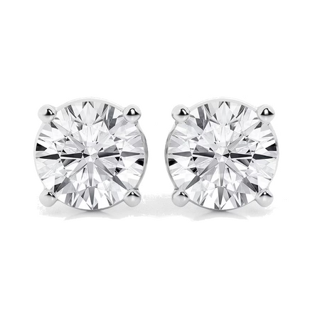 AGI Certified 6 CTW Lab Grown Diamond Stud Earrings in 14K White or Yellow Gold – G VS Round Cut-1