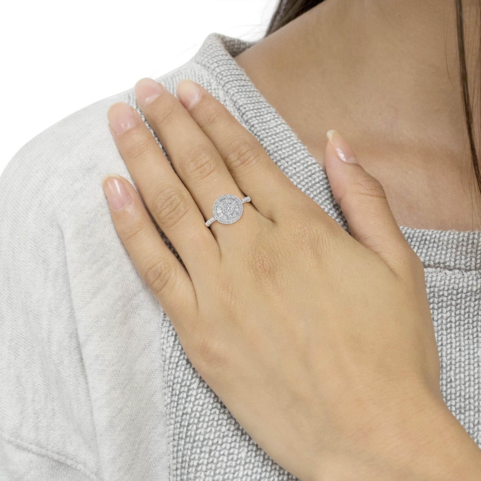 10KT White Gold Diamond Cocktail Ring (1 cttw, H-I Color, SI2-I1 Clarity)-4