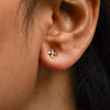 10K Yellow Gold 1/10 Cttw Round and Baguette Diamond Criss Cross X Stud Earring (H-I Color, I1-I2 Clarity)-3