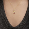 Espira 10K Two-Tone Gold 1/10 cttw Round Cut Diamond Swirl Pendant Necklace (I-J, I2-I3)-3