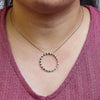 .925 Sterling Silver 2.0 Cttw Alternating Black and White Diamond Open Hoop Circle Pendant Necklace (H-I Color, I2-I3 Clarity) - 18" Inches-3