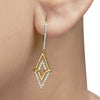 14K Yellow Gold 3/8 Cttw Double Triangle Drop and Dangle Diamond Earrings (G-H Color, SI1-SI2 Clarity)-3