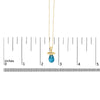 14K Yellow Gold and Blue Quartz Pacifier Pendant Necklace - 18" Inches