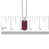 Men's .925 Sterling Silver Created Red Ruby Dog Tag Pendant Necklace - 22" Inches-4