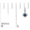 10K White Gold Blue  Sapphire and Diamond Halo Cushion Shaped Drop Earrings (I-J Color, I1-I2 Clarity)-4