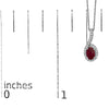 10K White Gold Red Ruby and Diamond Accent Teardrop Pendant Necklace - 18" Inches-4