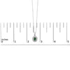 14K White Gold Oval 6x4 MM Green Emerald and Diamond Halo Pendant Necklace - 18 inch-4