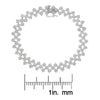 .925 Sterling Silver 1.0 cttw Miracle-Set Round Diamond "Zig Zag" Link Bracelet (I-J Color, I3 Clarity) -7.25-4
