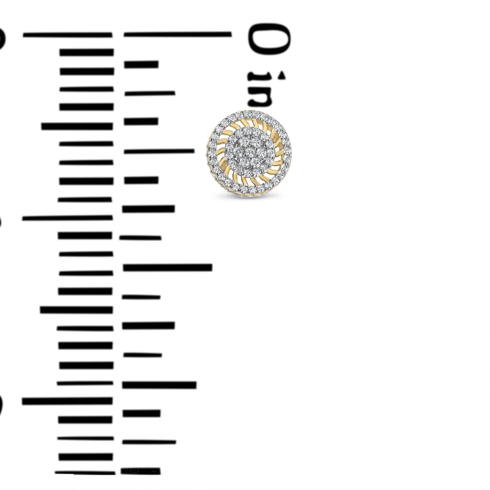 10K Yellow Gold 1.00 Cttw Diamond Halo Radiant Sunburst Stud Earrings (I-J Color, I2-I3 Clarity)-4