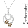 .925 Sterling Silver 1 cttw Round Cut Diamond Floral Garden Pendant Necklace (H-I, I1-I2)-3