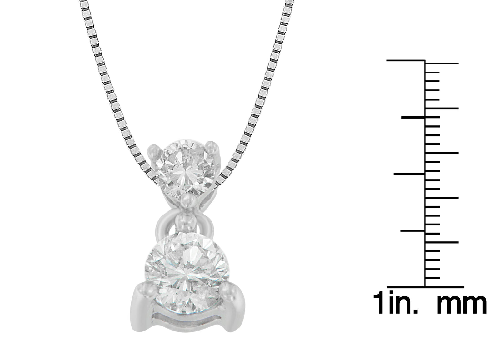 14K White Gold 1/2 cttw Round Cut Diamond Pendant Necklace (I-J, I1-I2)-3