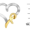 .925 Sterling Silver and 14K Yellow Gold Two-Tone Heart Shaped Pendant Necklace-3