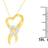 10K Two-Tone Gold 1/10 cttw Diamond Heart Pendant Necklace (H-I, I1-I2)-3